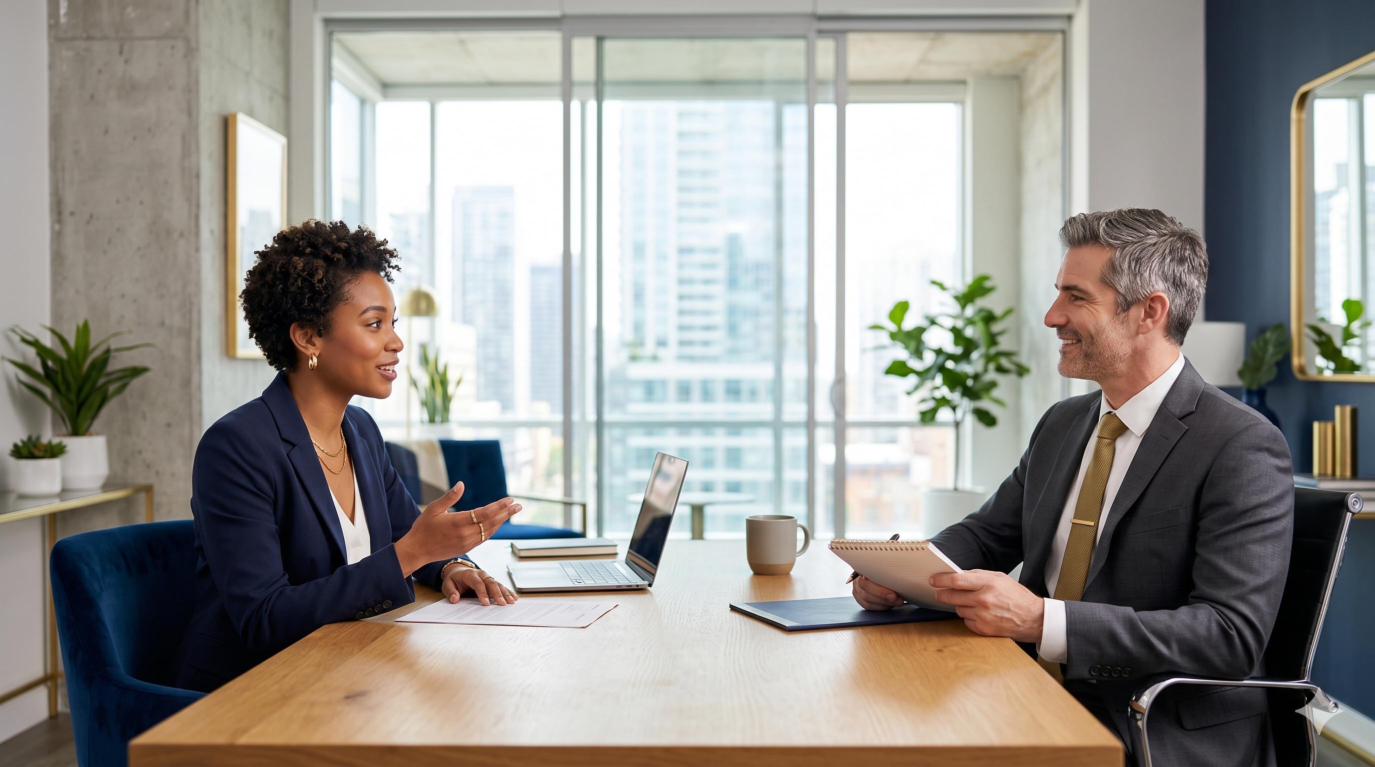 Candidate in interview setting